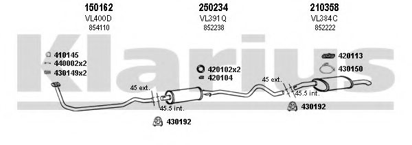 KLARIUS 390782E Exhaust System